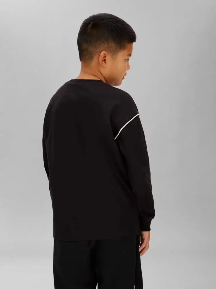 tshirt nera bambino con logo miniatura 2