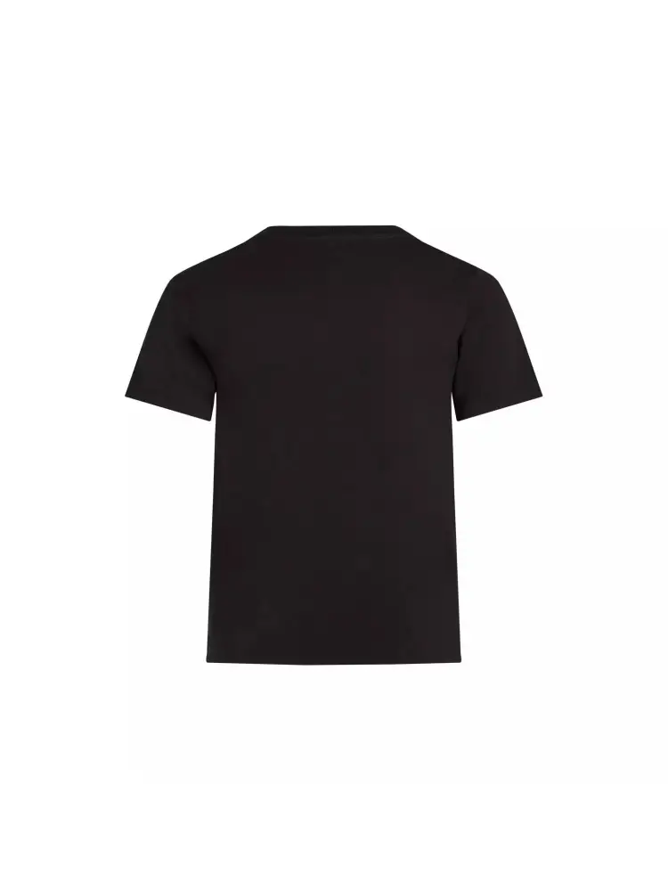 tshirt nera bambino in cotone mini logo sul petto miniatura 3