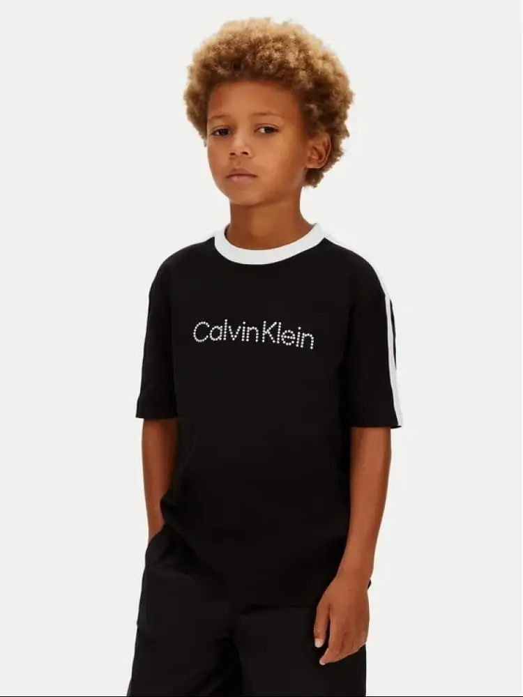 tshirt nera bambino maxi logo