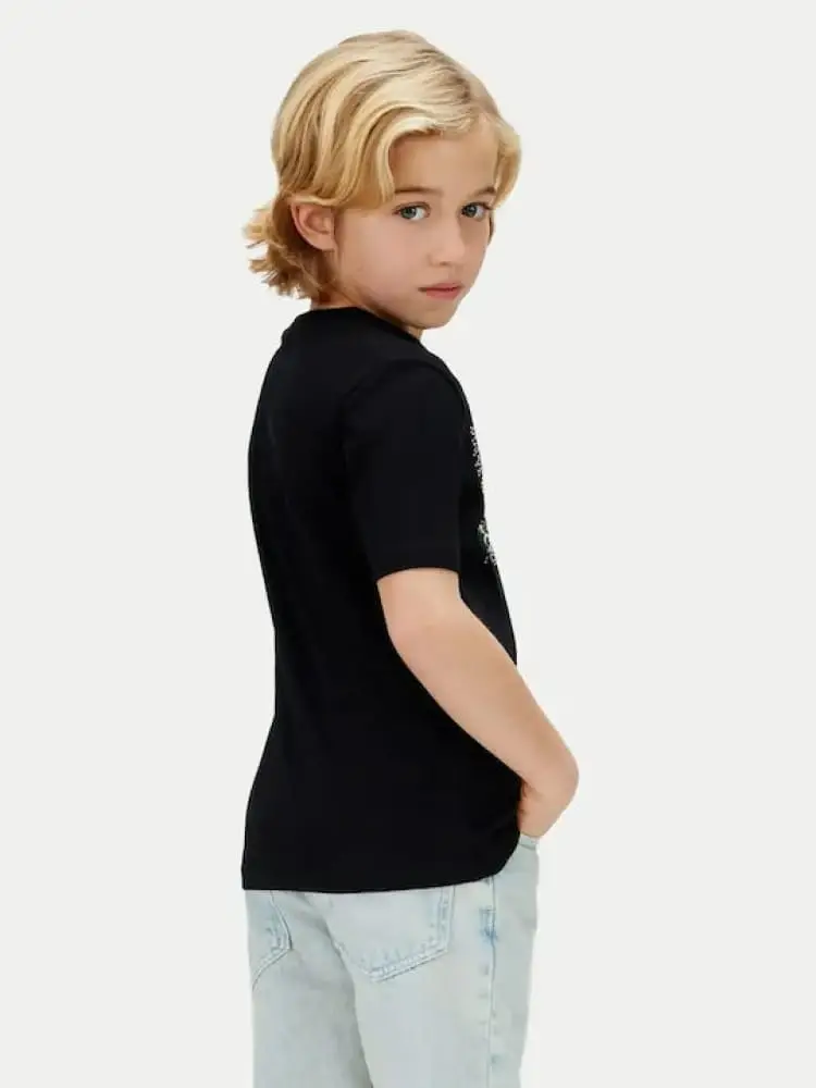 tshirt nera bambino maxi logo miniatura 2