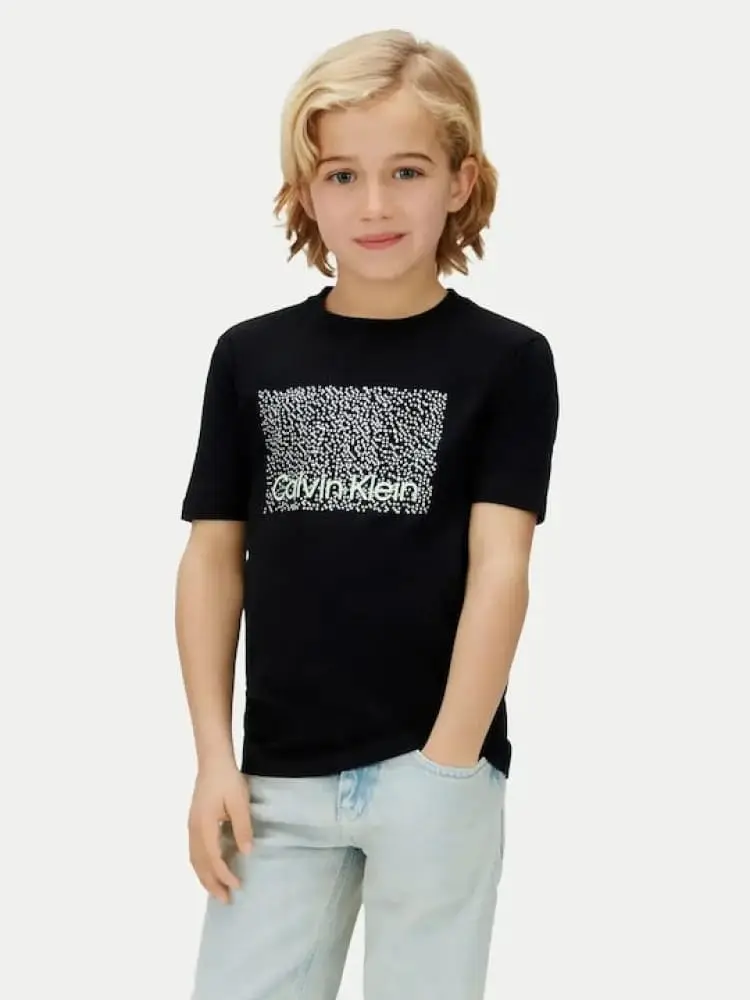 tshirt nera bambino maxi logo