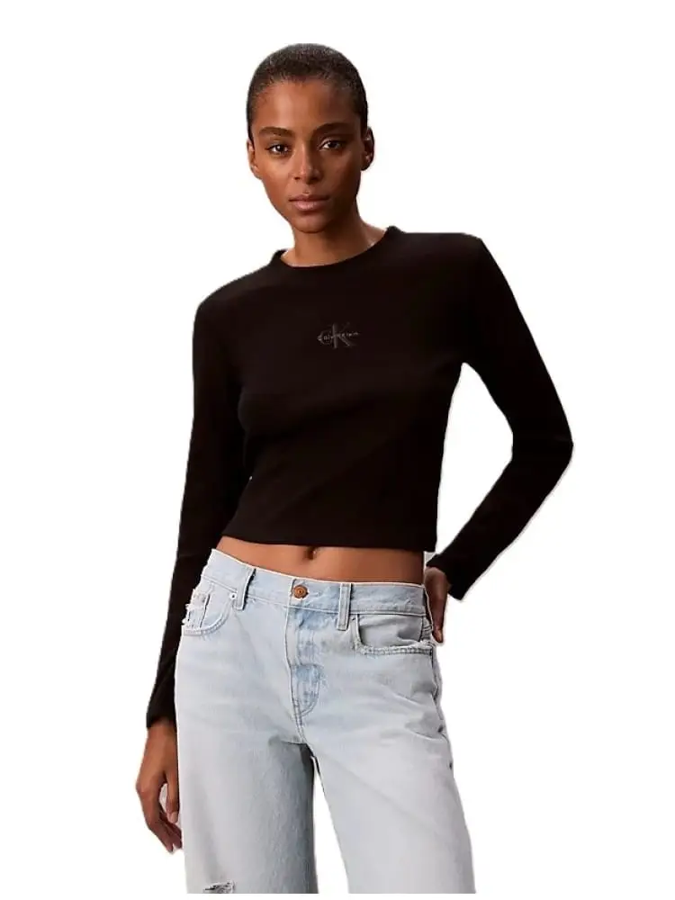 tshirt nera donna con logo