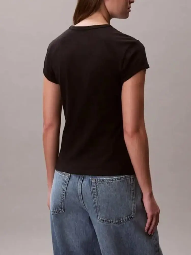 tshirt nera donna maxi logo miniatura 2