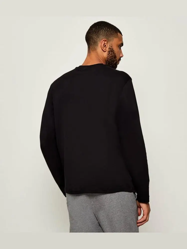 tshirt nera uomo con logo miniatura 2