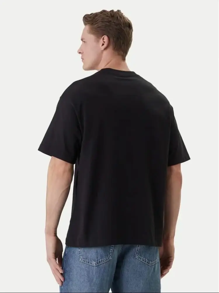 tshirt nera uomo con logo miniatura 2