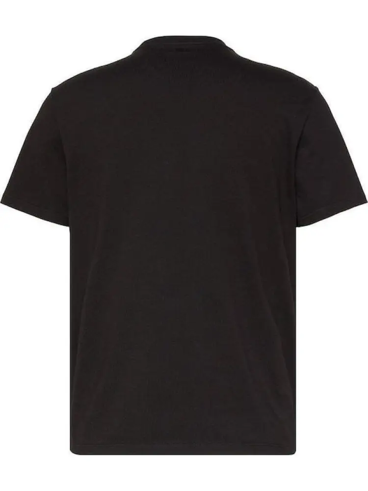 tshirt nera uomo in cotone logo lettering multicolor miniatura 2