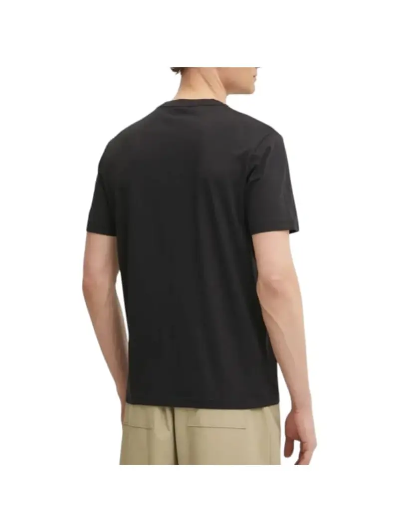 Calvin Klein tshirt nera uomo in cotone logo lettering multicolor sul davanti miniatura 2
