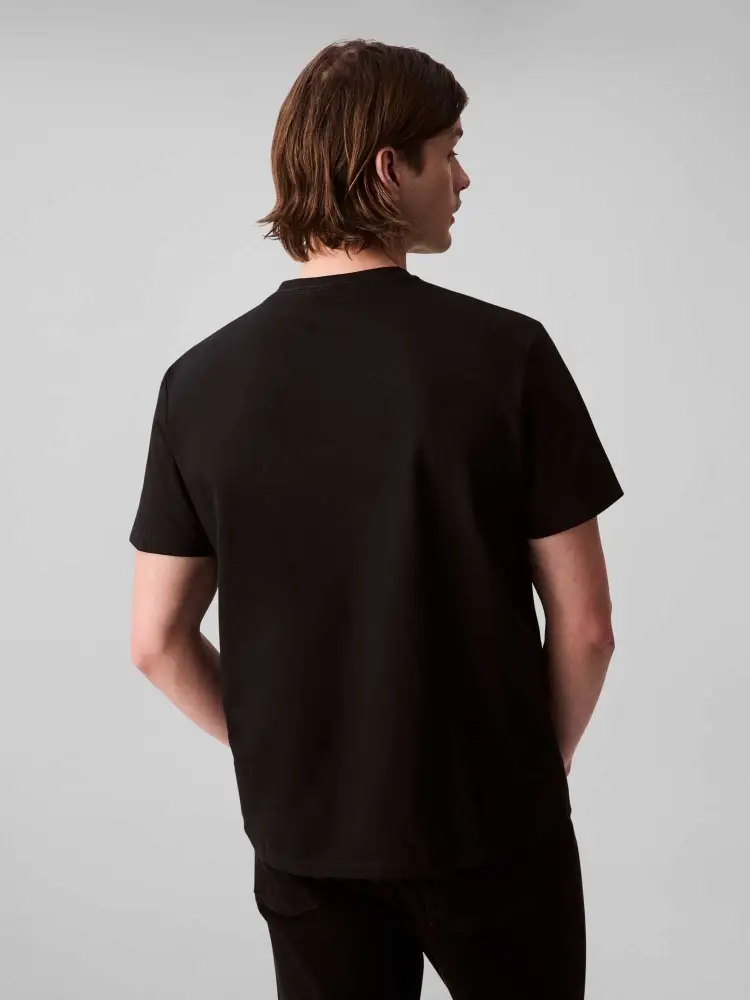 tshirt nera uomo in cotone maxi logo sul davanti miniatura 2