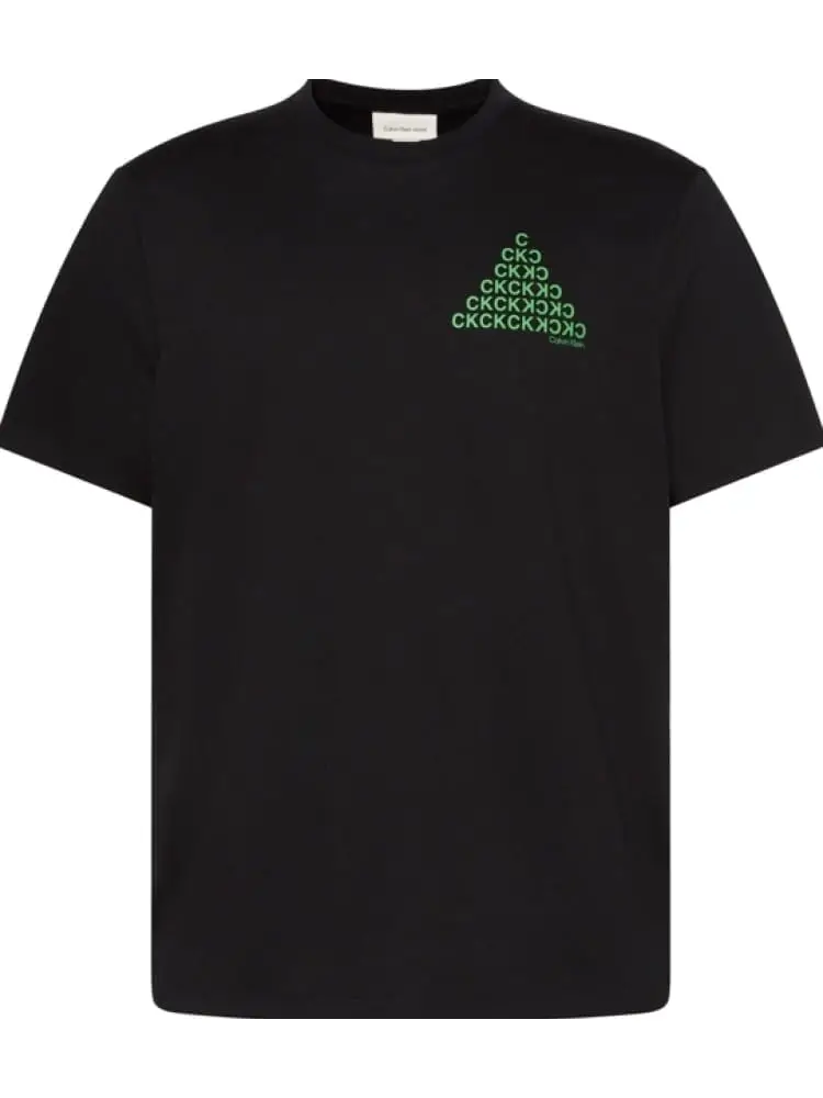 tshirt nera uomo in cotone maxi logo sul retro