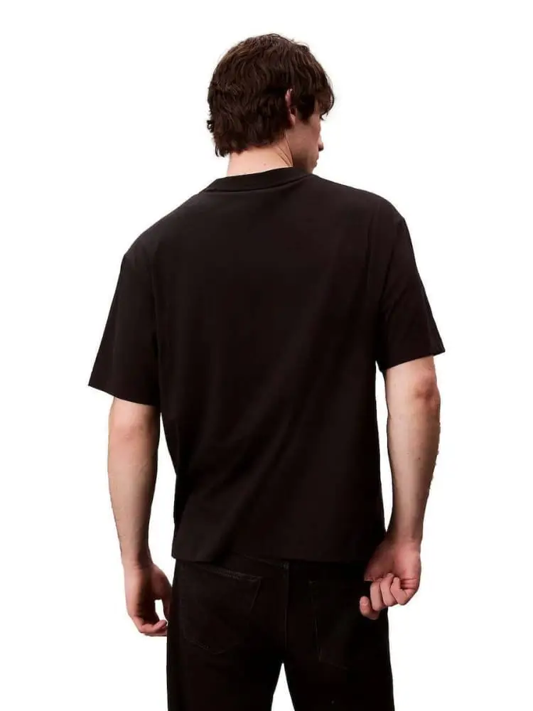 tshirt nera uomo logo sul davanti miniatura 2