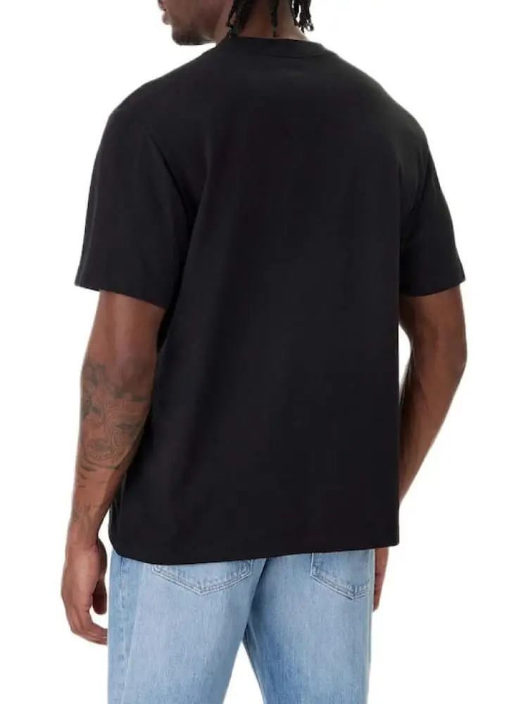 tshirt nera uomo logo sul davanti miniatura 2