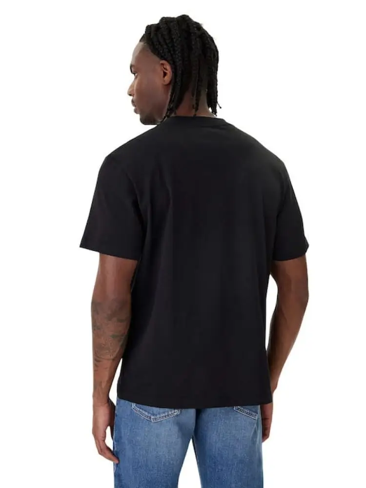 tshirt nera uomo logo sul davanti miniatura 2