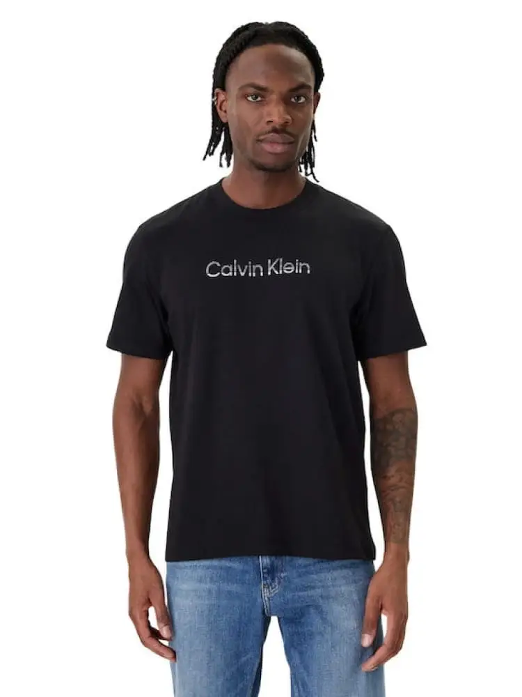 tshirt nera uomo logo sul davanti