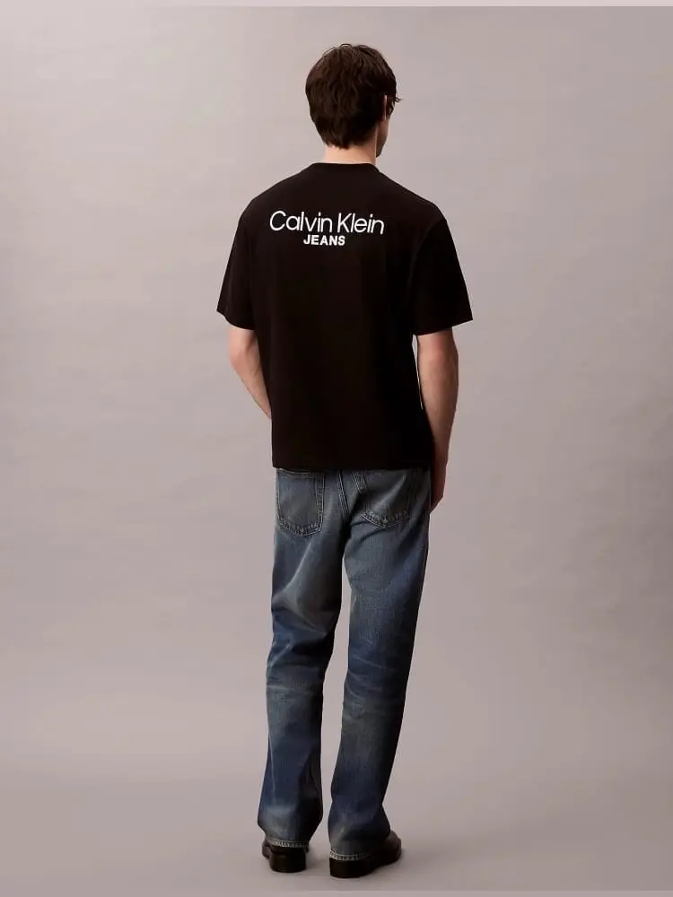 tshirt nera uomo maxi logo miniatura 3