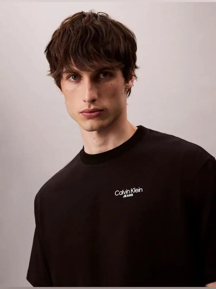 tshirt nera uomo maxi logo miniatura 4