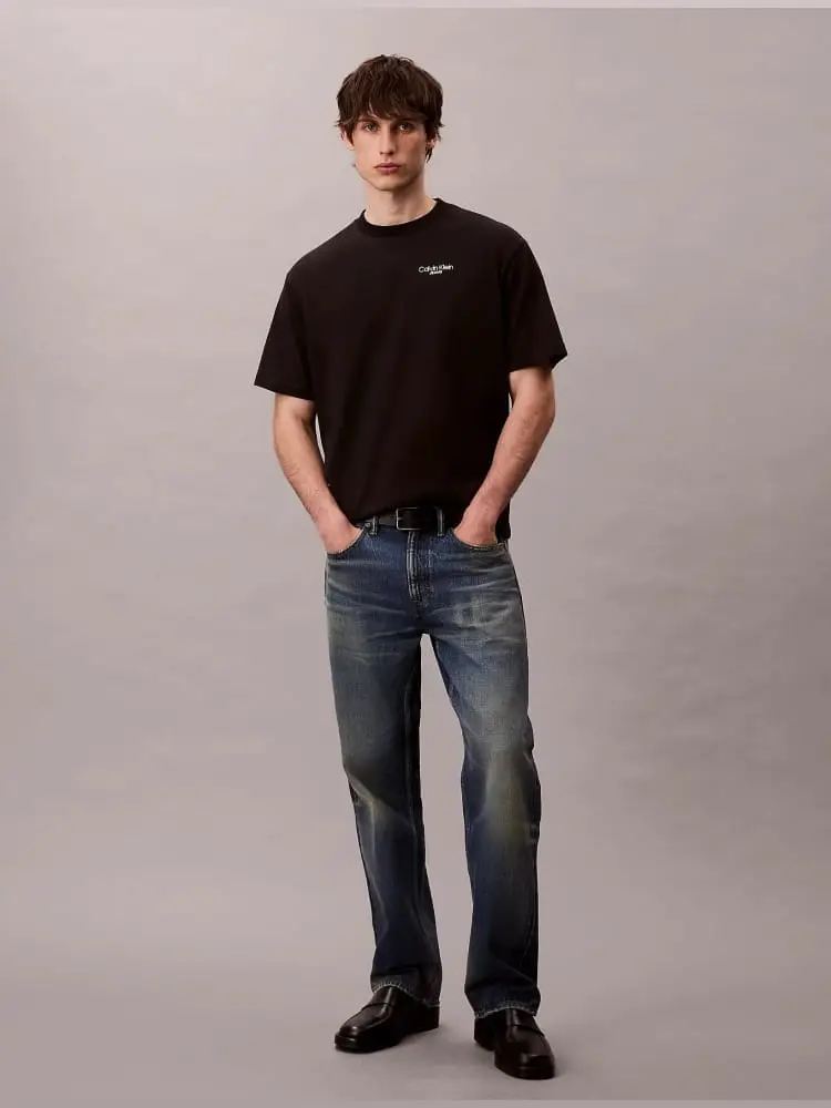 tshirt nera uomo maxi logo