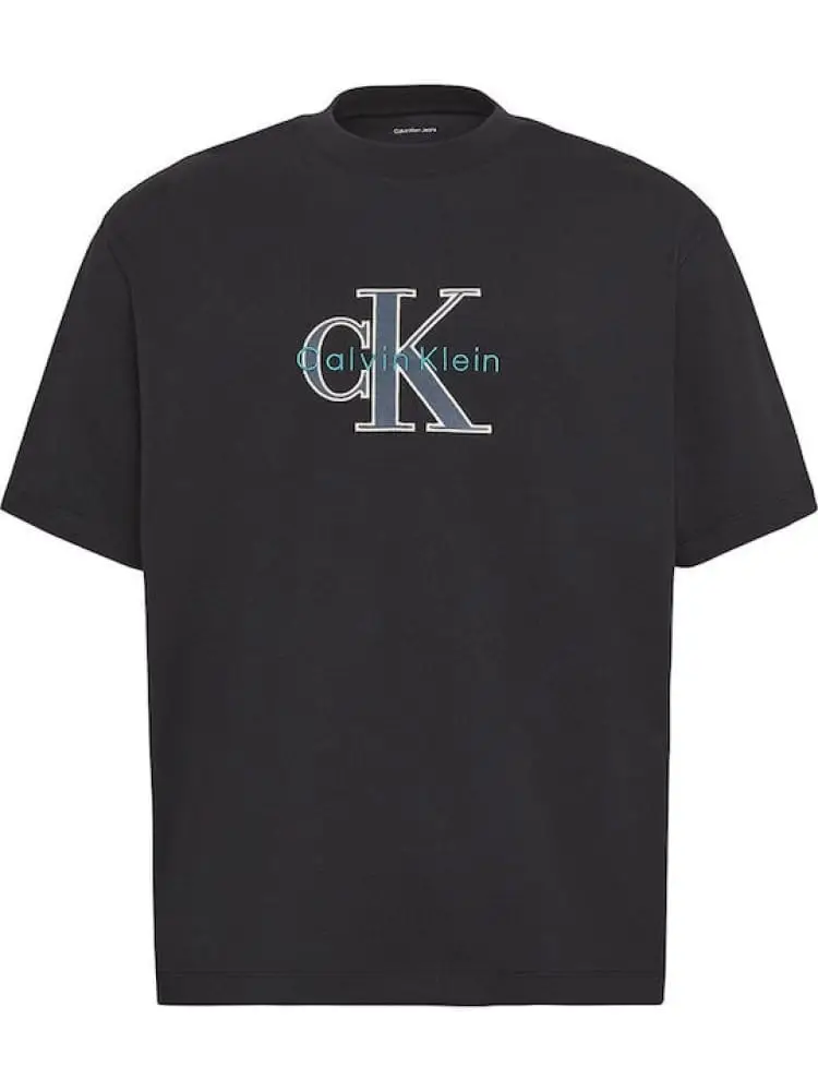 tshirt nera uomo maxi logo