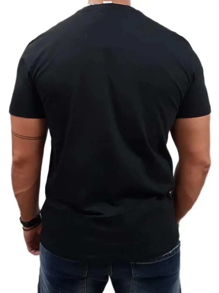 tshirt nera uomo micro logo miniatura 2