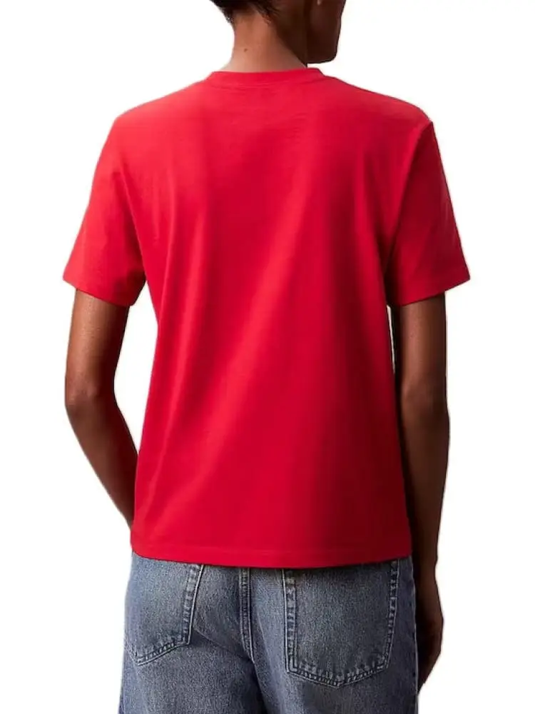 tshirt rossa donna con logo miniatura 2