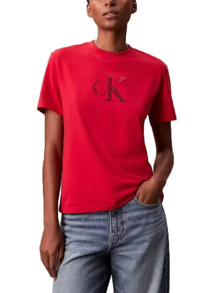tshirt rossa donna con logo