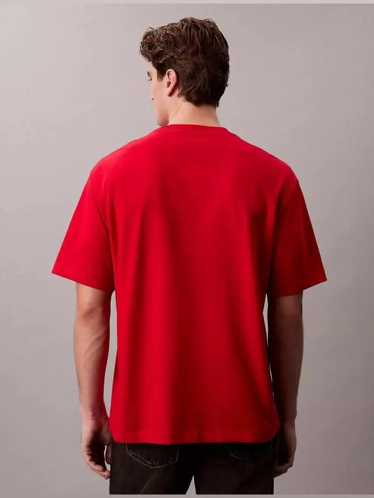 tshirt rossa uomo con logo miniatura 2