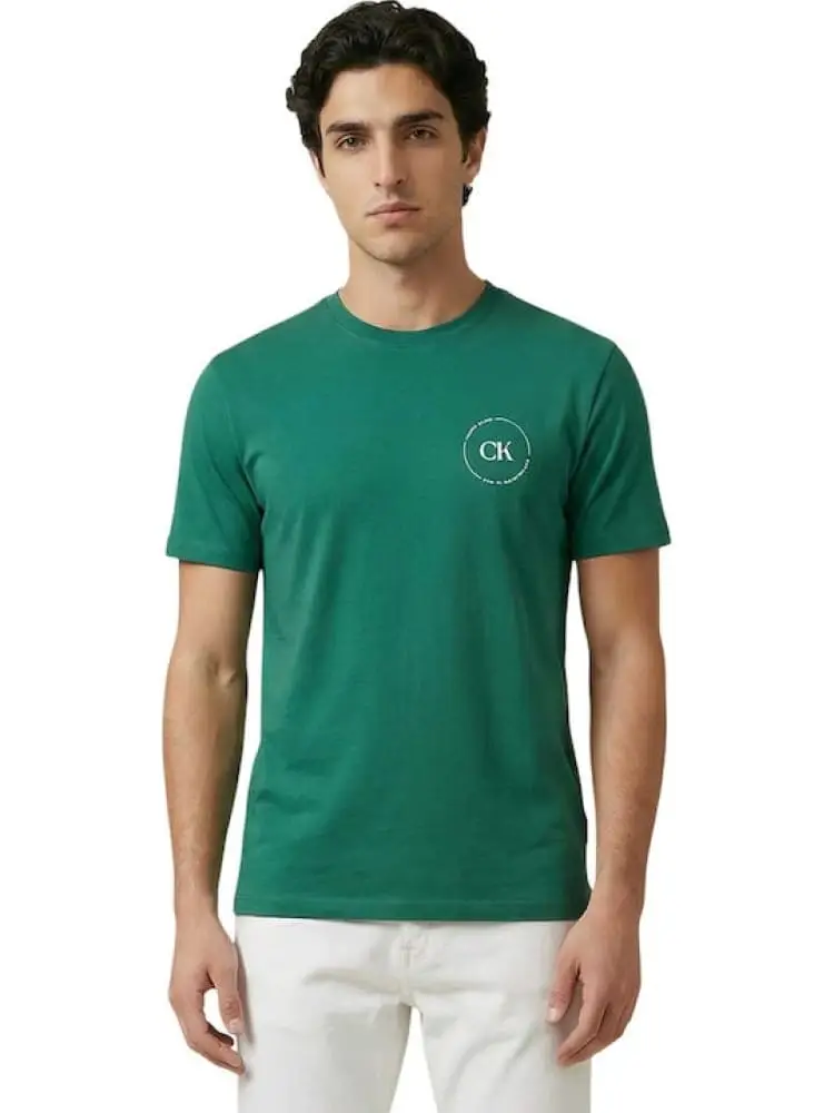 tshirt verde bosco uomo maxi logo