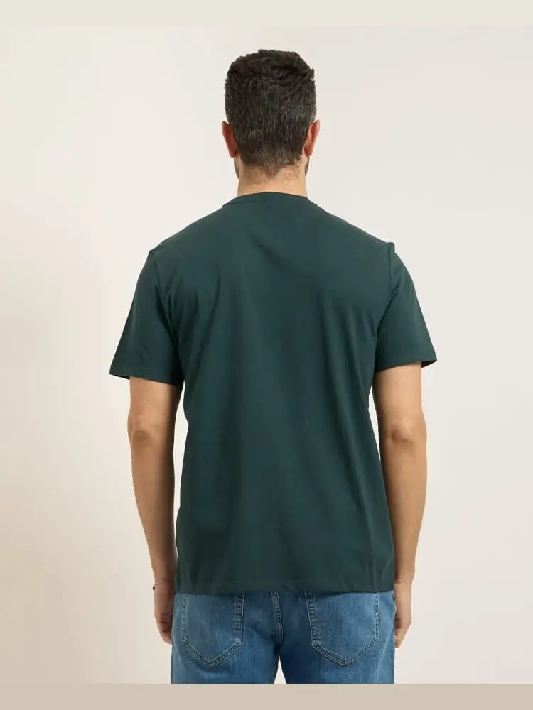 tshirt verde petrolio uomocon logo miniatura 2
