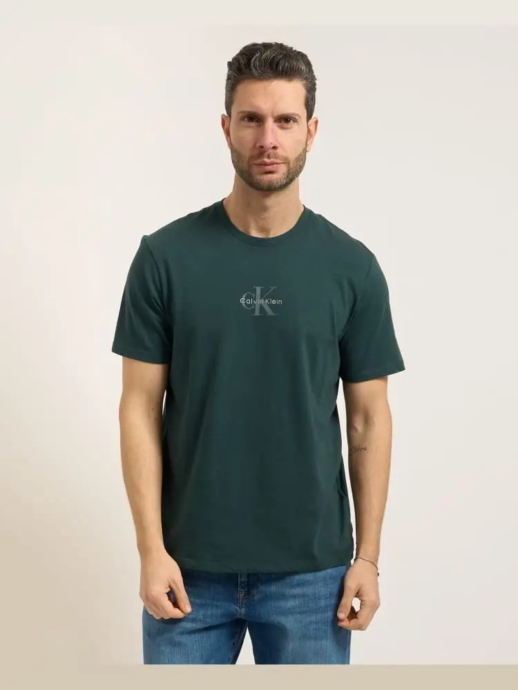 tshirt verde petrolio uomocon logo