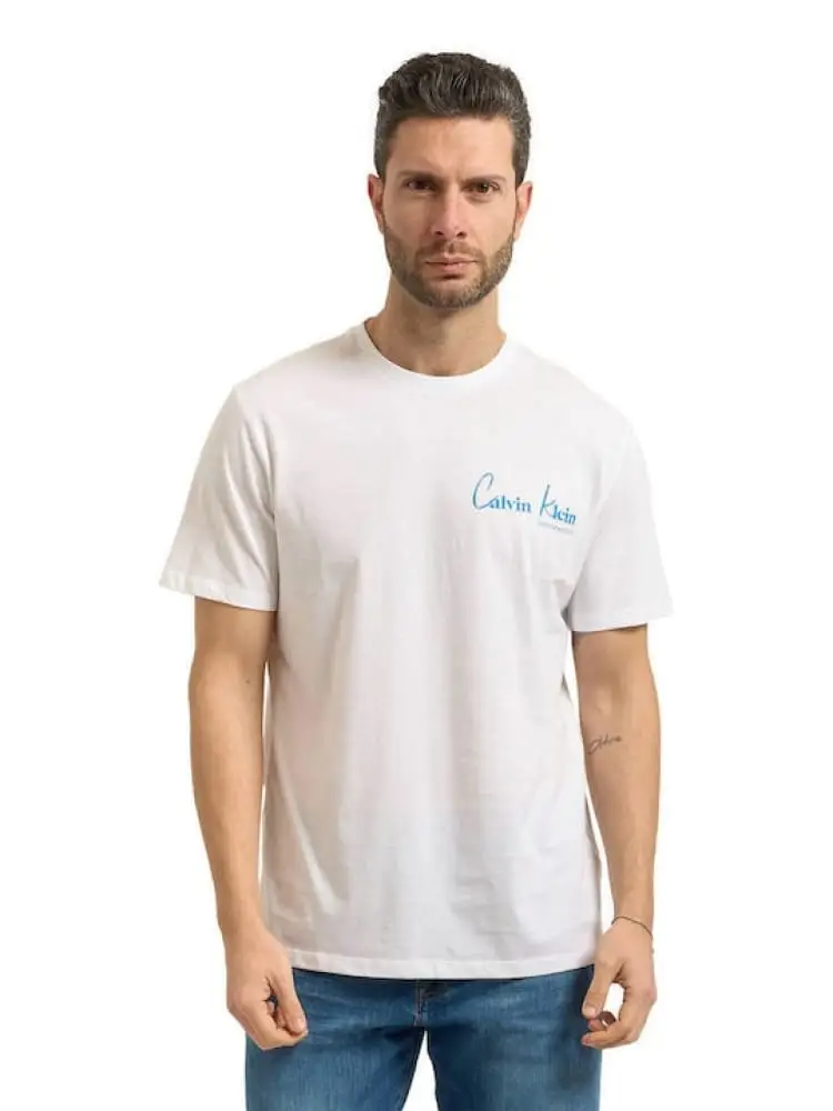 ttshirt bianca uomo logo lettering