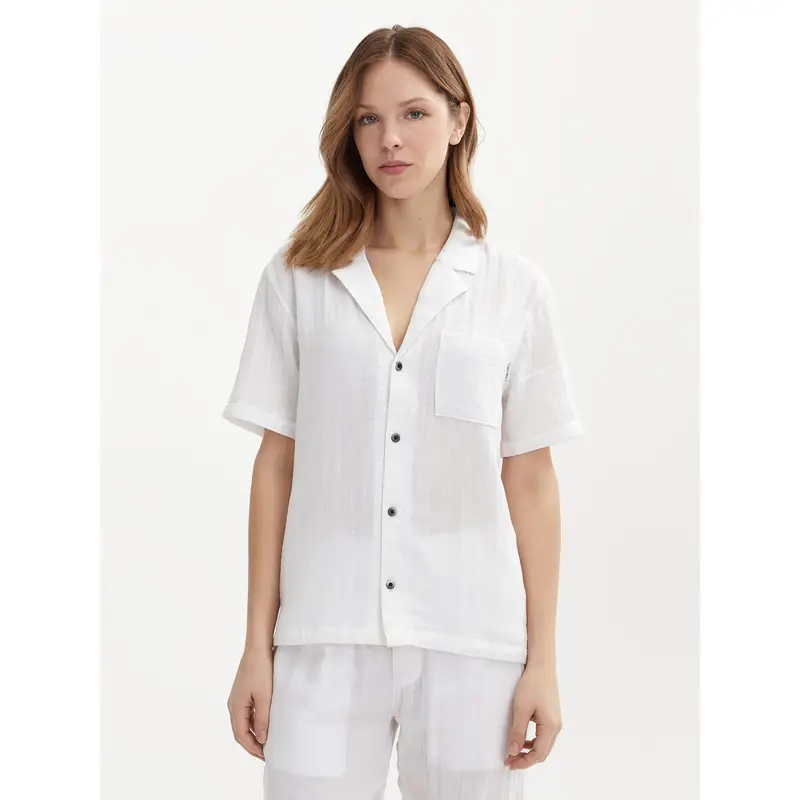 Camicia 000QS7137E Bianco Relaxed Fit