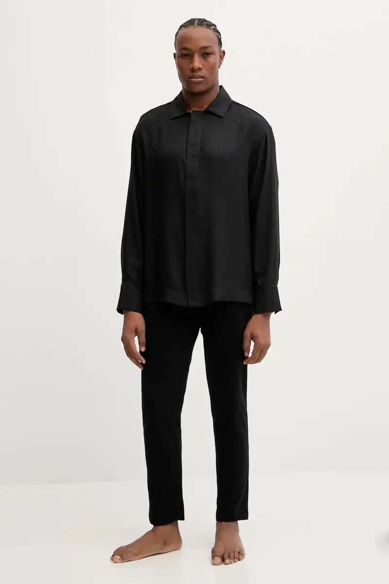 camicia da pigiama uomo colore nero LV00NM2946 miniatura 2