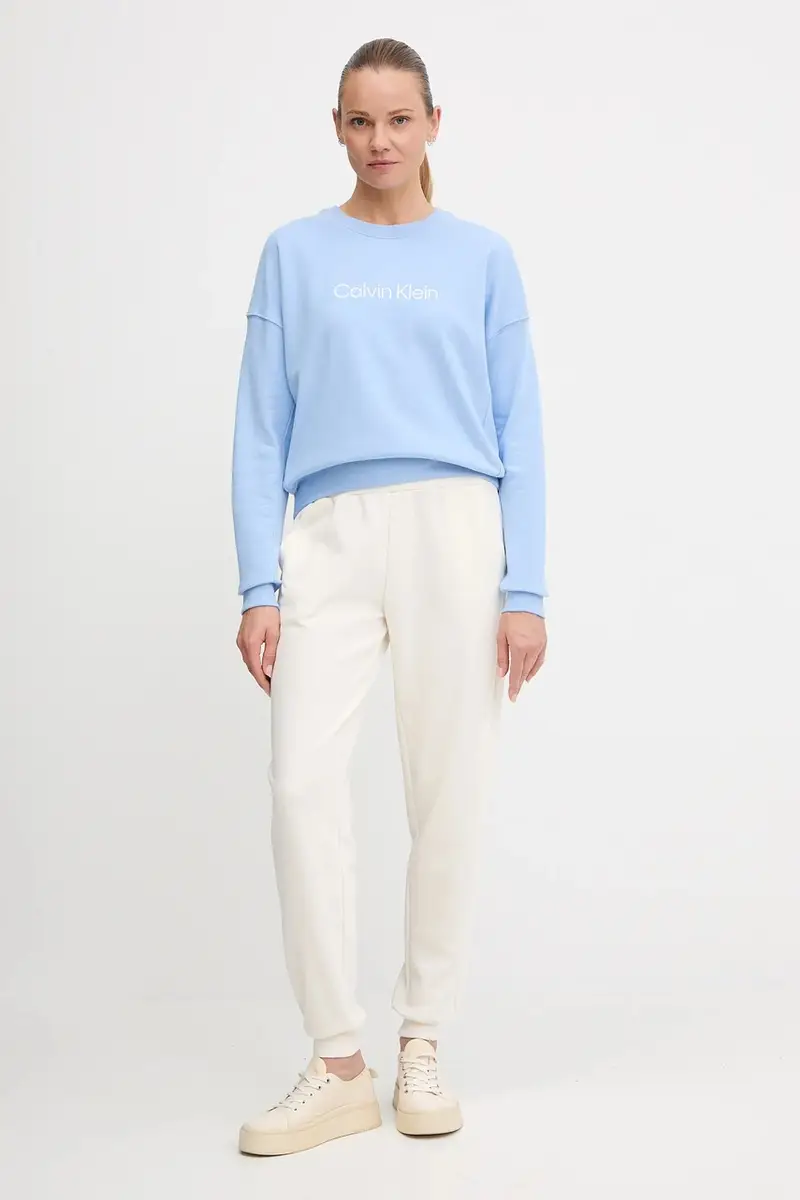 felpa donna colore blu con applicazione LV00QS7514 miniatura 2