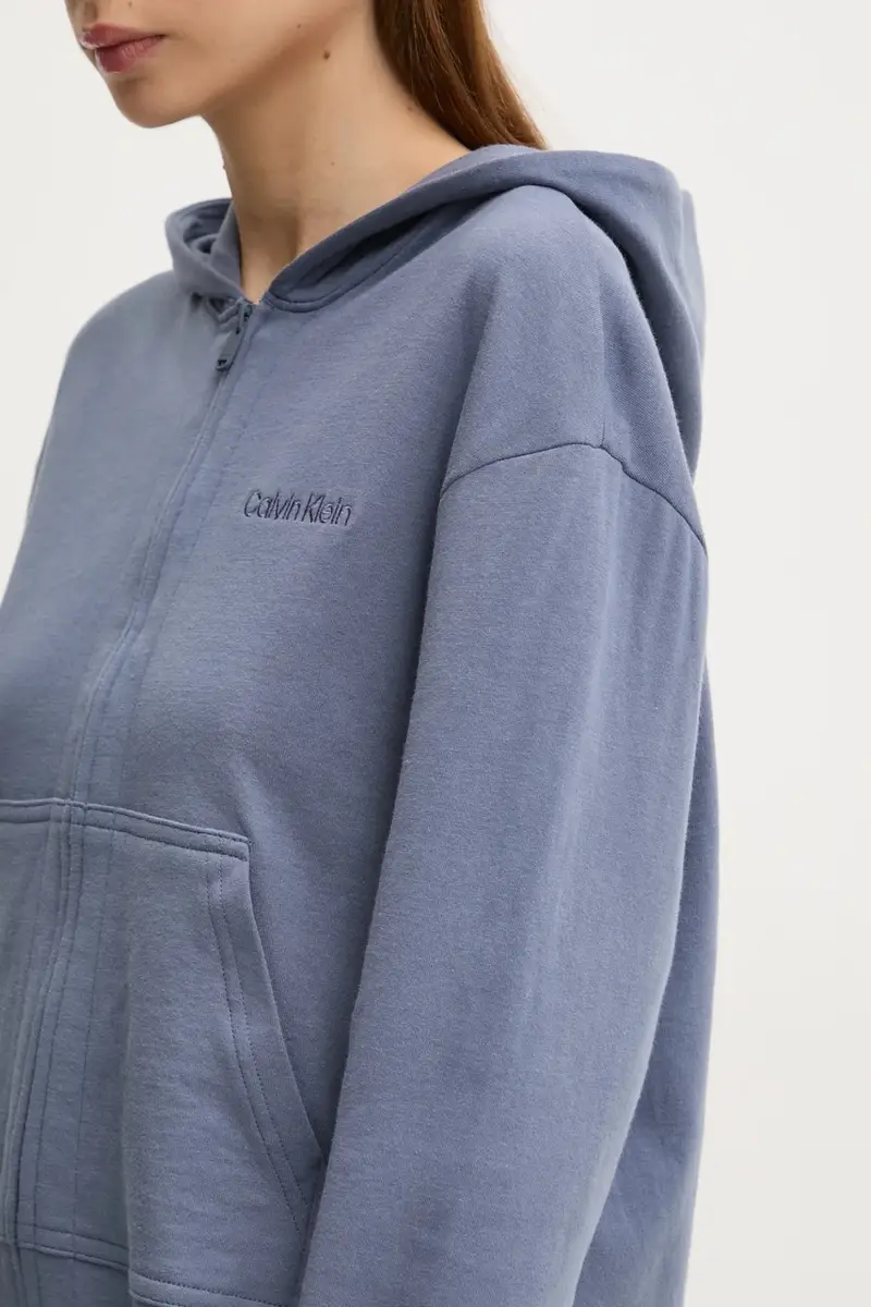 felpa donna colore blu con cappuccio LV00QS7504 miniatura 3