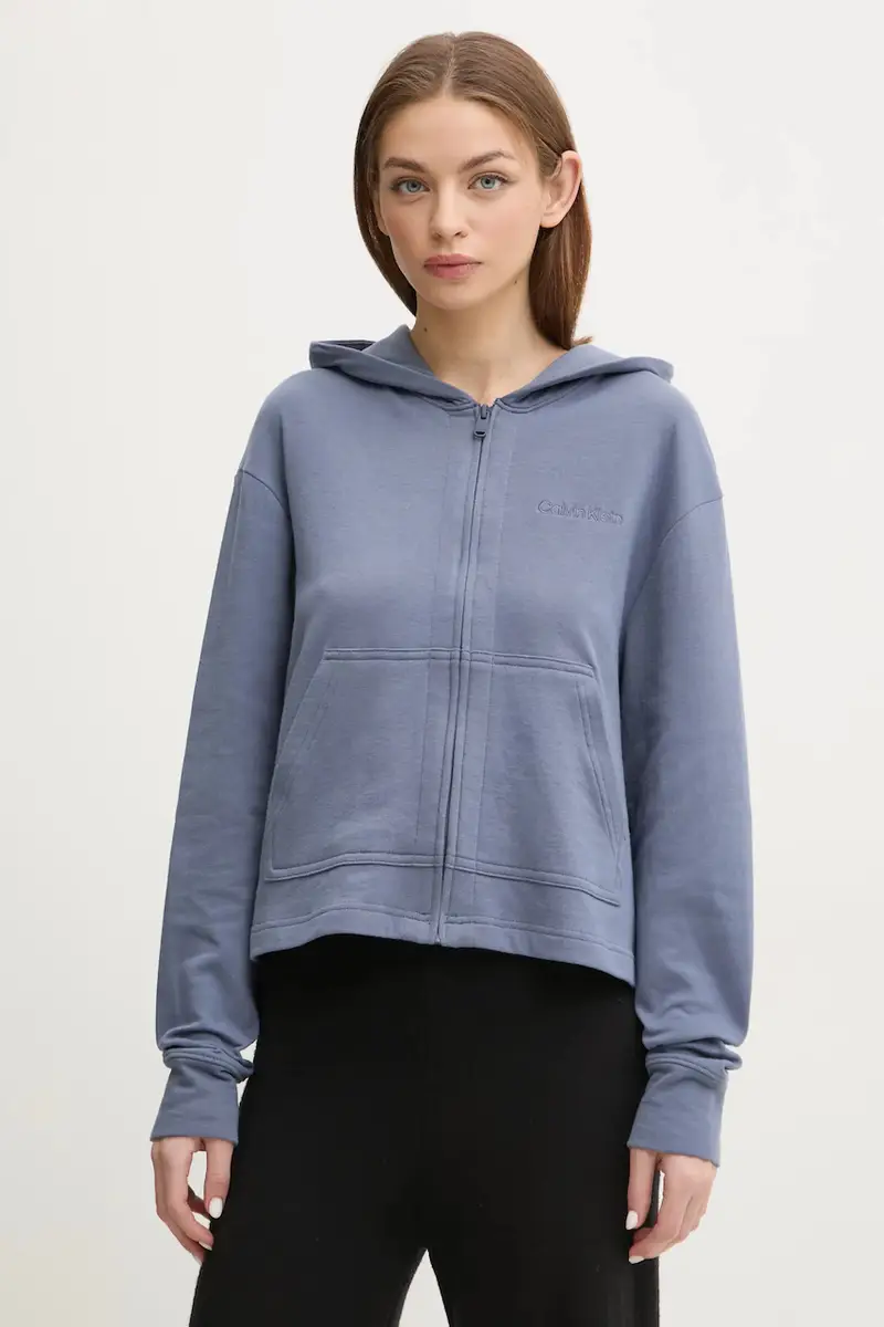 felpa donna colore blu con cappuccio LV00QS7504