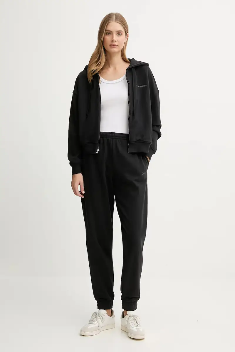 felpa lounge donna colore nero con cappuccio LV00QS7513 miniatura 2