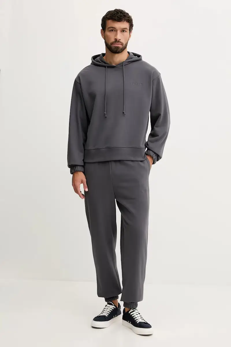 felpa lounge uomo colore grigio con cappuccio LV00NM2930 miniatura 2