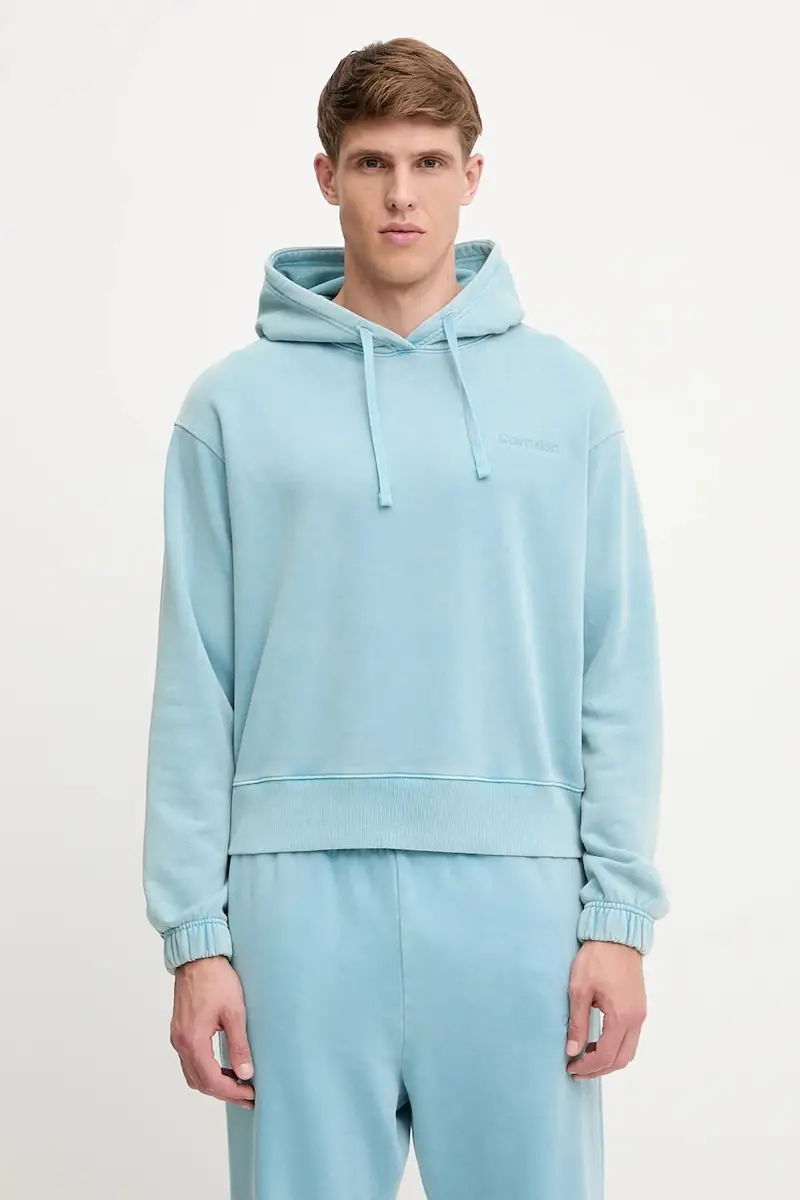 felpa lounge uomo colore turchese con cappuccio LV00NM2894