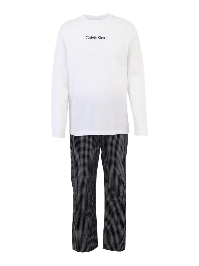 Pigiama lungo grigio / nero / bianco