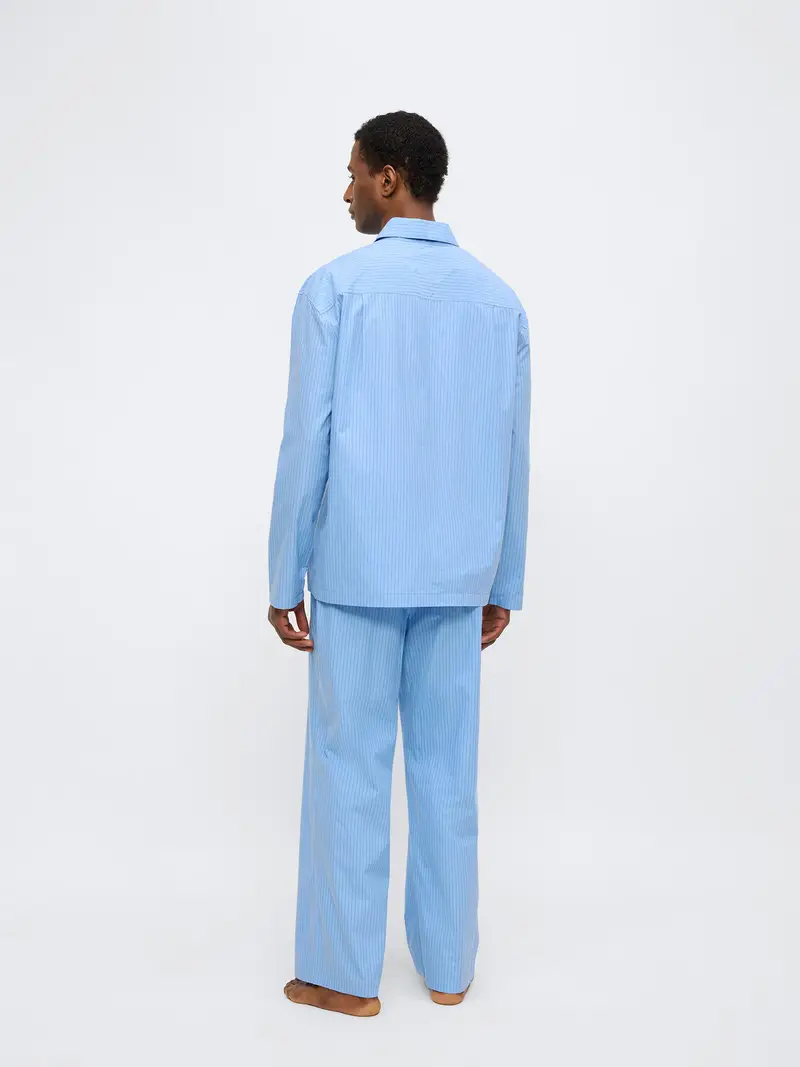 Pigiama lungo HERITAGE navy / blu chiaro miniatura 3