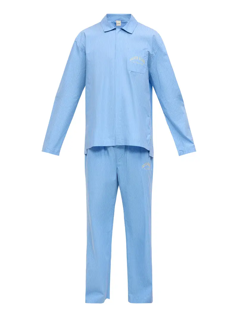 Pigiama lungo HERITAGE navy / blu chiaro