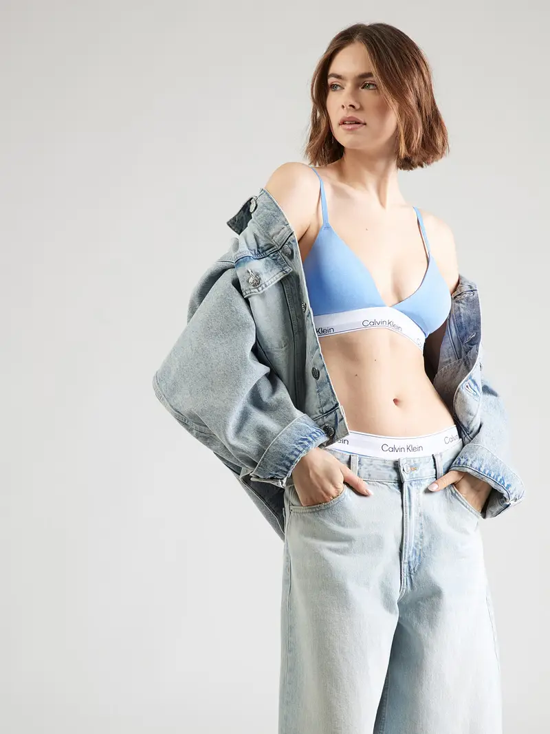 Reggiseno blu pastello / nero / bianco miniatura 3