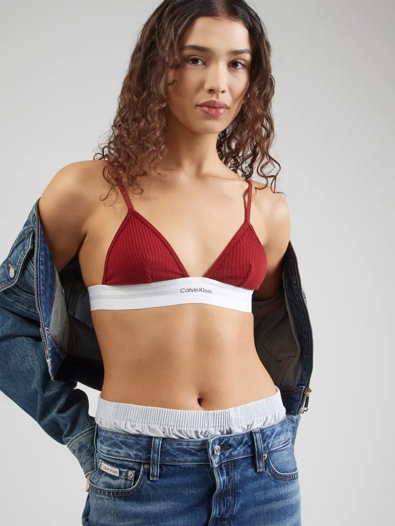 Reggiseno bordeaux / bianco miniatura 3