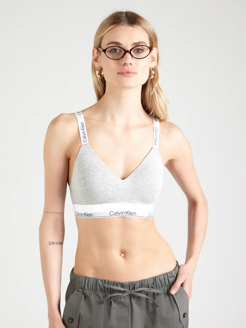 Reggiseno grigio chiaro / nero / bianco miniatura 3