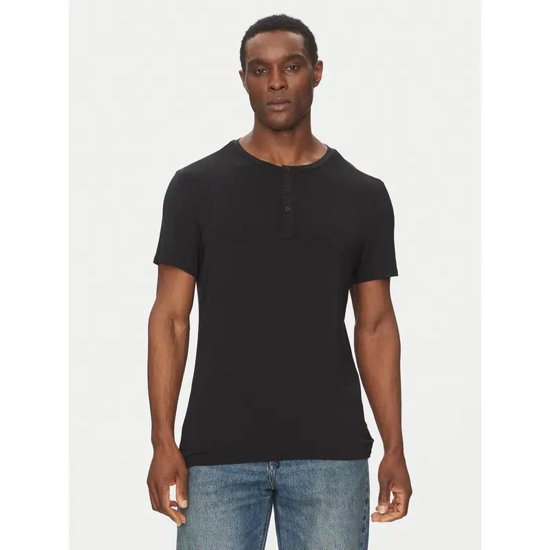 T-shirt Henley LV00NM2803 Nero Regular Fit