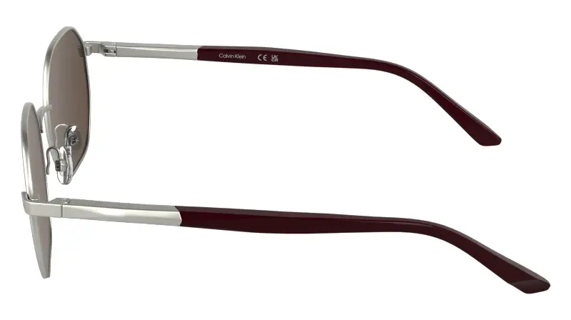 Unisex Calvin Klein CK25110S 045 Occhiali da sole Metallo Argento Rosso Squadrata Normale miniatura 3