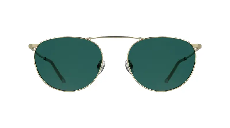Unisex Calvin Klein CK26106ST 717 Occhiali da sole Titanio Oro Verde / Petrolio Geometrica Normale miniatura 2