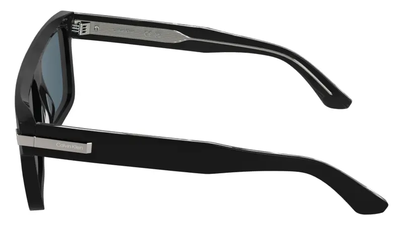 Unisex Calvin Klein CK26505S 001 Occhiali da sole Acetato Nero Blu Squadrata Normale miniatura 3