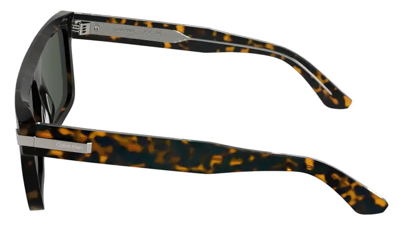 Unisex Calvin Klein CK26505S 240 Occhiali da sole Acetato Havana Verde Squadrata Normale miniatura 3