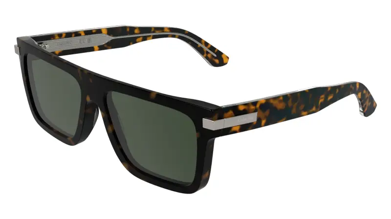 Unisex Calvin Klein CK26505S 240 Occhiali da sole Acetato Havana Verde Squadrata Normale