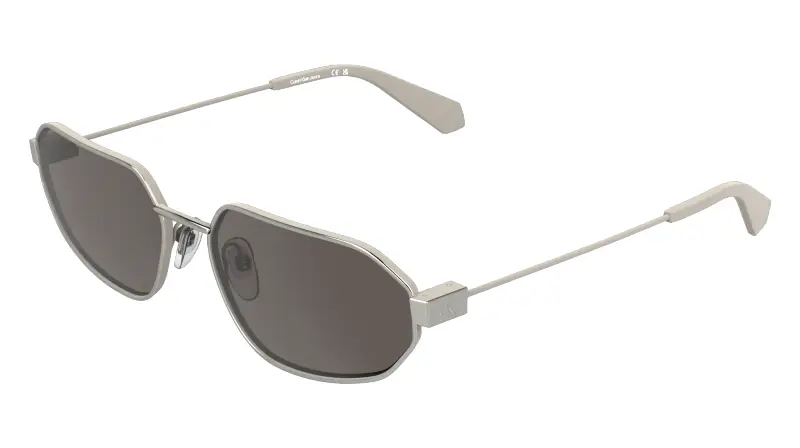 Unisex Calvin Klein CKJ26200S 042 Occhiali da sole Metallo Argento Squadrata Normale